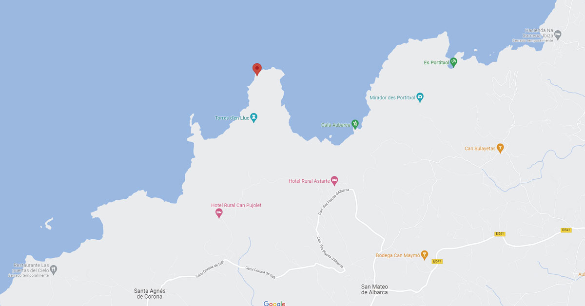 approximate location of the cave of Cap des Mossons